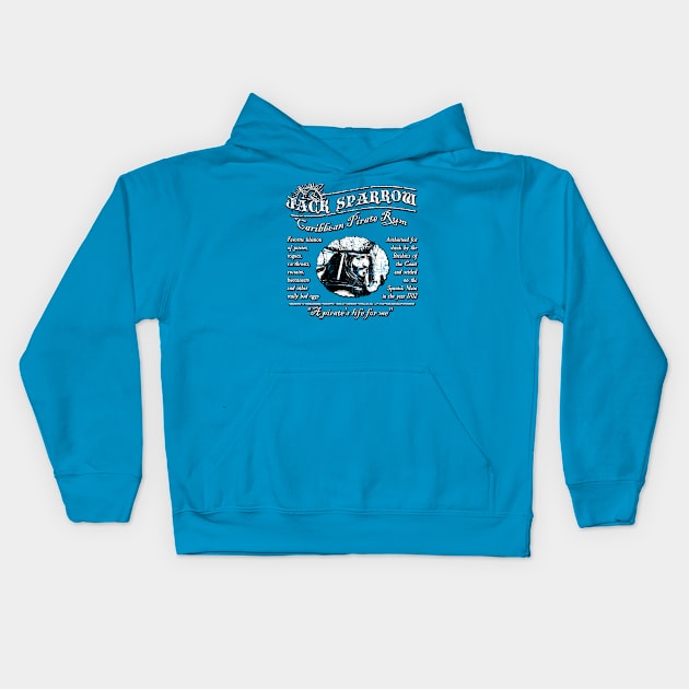 Jack Sparrow Rum distressed Kids Hoodie by woodsman